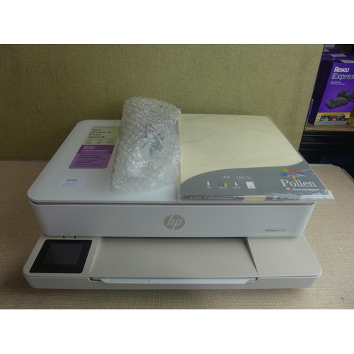 6370 - HP Envy 6120e printer and a pack of Clairefontaine A4 paper *This lot is subject to VAT