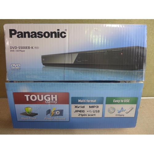 6371 - Panasonic DVD/CD player with remote, model no: DVD-S500EB-K *This lot is subject to VAT