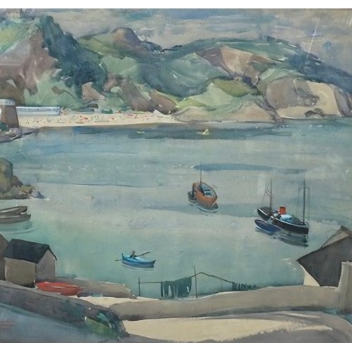 419 - Dorothy. E. Watkins, Oddicombe & Babbacombe Bay, watercolour, framed