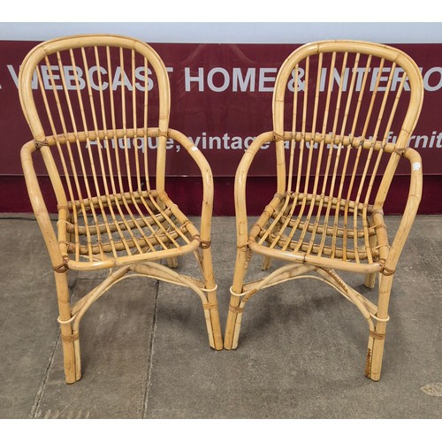 22 - A pair of Italian bamboo chairs