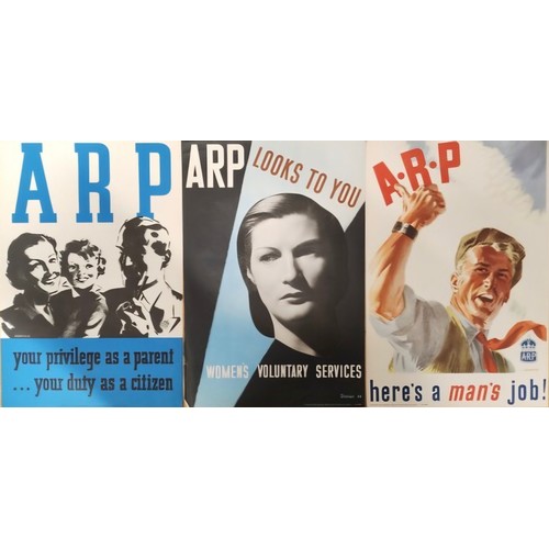 435 - A group of three original World War II ARP recruitment posters