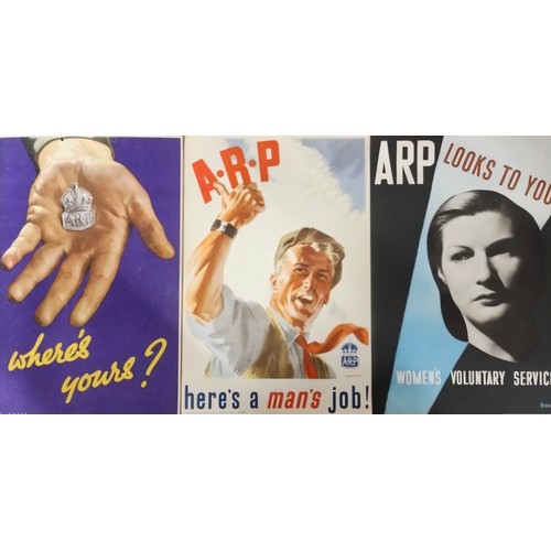 436 - A group of three original World War II ARP recruitment posters