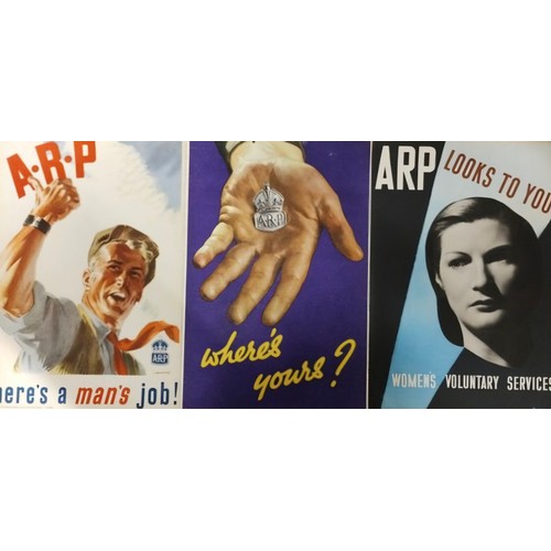 437 - A group of three original World War II ARP recruitment posters