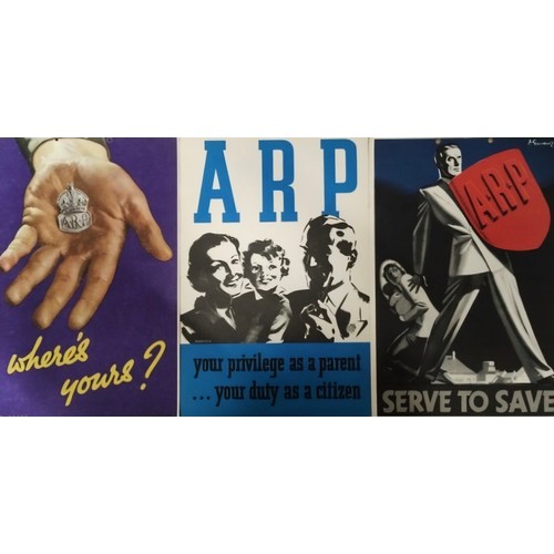 440 - A group of three original World War II ARP recruitment posters