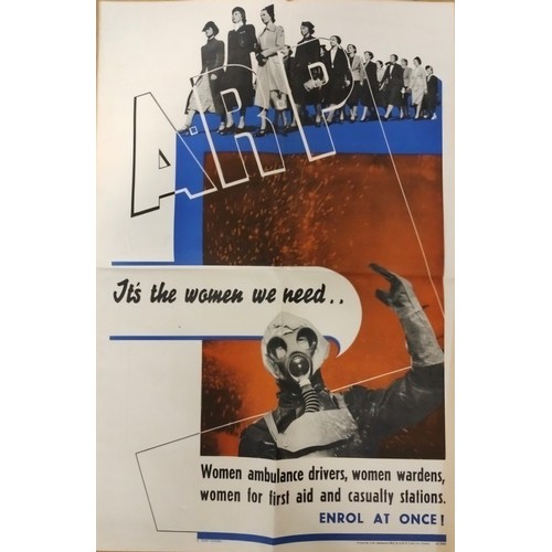 444 - An original World War II ARP recruitment poster