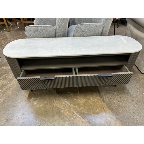 3002 - A dark grey amiri two drawer TV unit  *This lot is subject to VAT