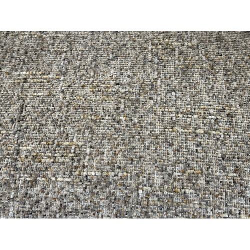 3022 - A natural woven three seater sofa with wooden accents