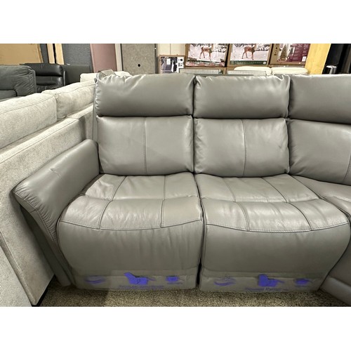 3110 - A Hadley mushroom leather sectional electric reclining corner sofa, original RRP £1666.66 + VAT (422... 