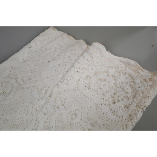 2342 - Eleven assorted panels of genuine Nottingham lace, one stained