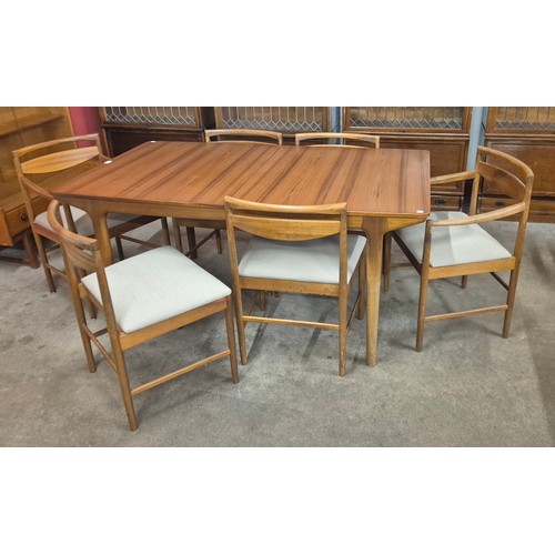 37 - A McIntosh teak T3 model extending dining table and six chairs, designed by Tom Robertson