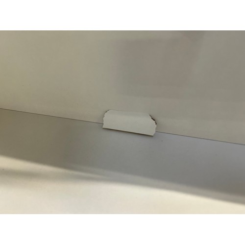 3205 - A large magnesium pile velvet storage footstool (damaged)