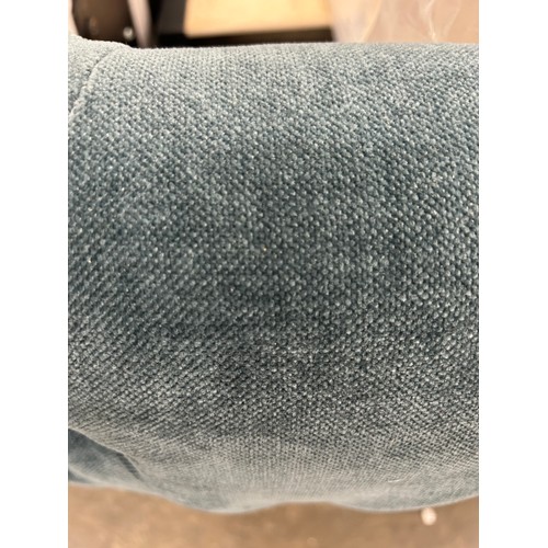 3213 - A turquoise buttoned fabric Superking bedframe