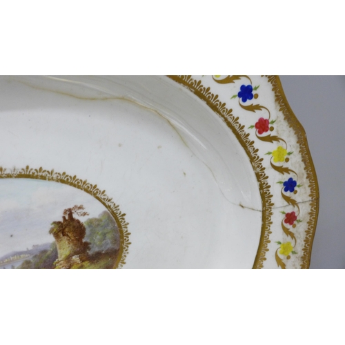 2062 - Two hand decorated 19th Century Derby plates, circular plate 