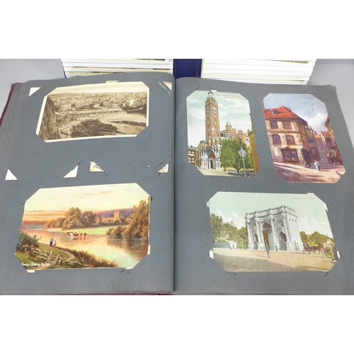 2077 - An album of 152 mainly early 20th postcards, many Shrewsbury, some Salisbury, and one other with app... 