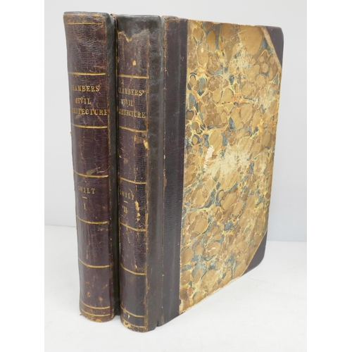 2109 - Two volumes, Chambers Civil Architecture Volumes 1 and 2, published by Priestley and Weale, 1825