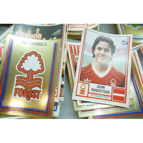 2180 - Approximately 260 Panini 81 Football stickers, many empty envelopes and used sticker backs and a ret... 