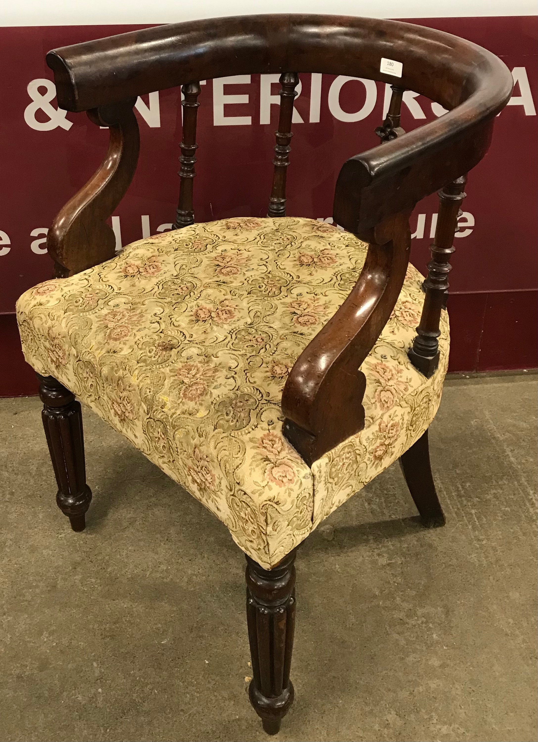 A William IV mahogany desk chair