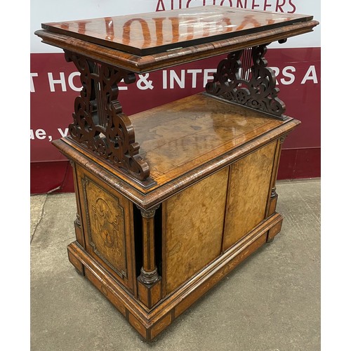 116 - An early Victorian inlaid figured walnut side cabinet, manner of Lambs of Manchester