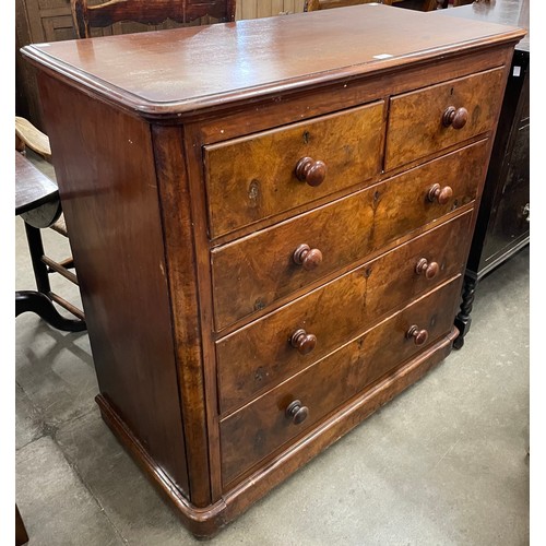 135 - A Victorian walnut and burr walnut chest of drawers