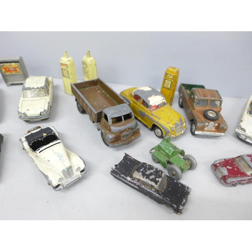 2049 - A collection of die-cast model vehicles including Dinky and Corgi, also mainly animal figures includ... 