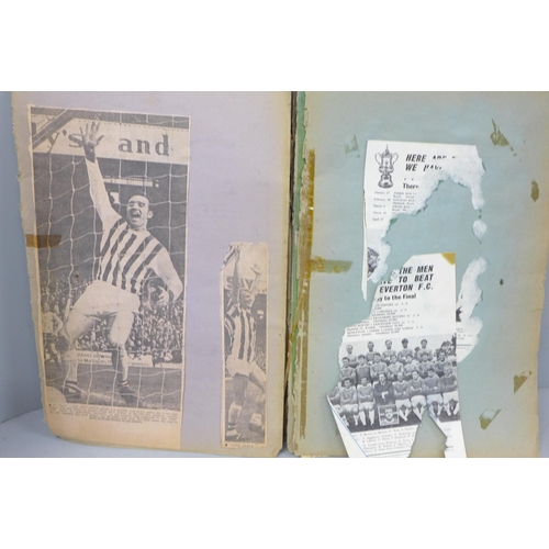 2081 - A football scrap book, mainly collectors cards, stuck in, some newspaper cuttings