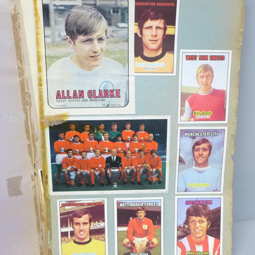 2081 - A football scrap book, mainly collectors cards, stuck in, some newspaper cuttings