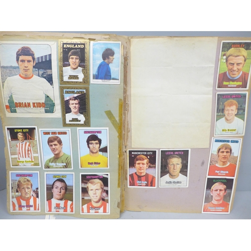 2081 - A football scrap book, mainly collectors cards, stuck in, some newspaper cuttings