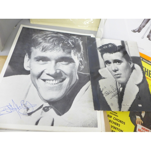 2090 - A collection of pop/rock music ephemera, Elvis Monthly, Billy Fury, Everly Brothers, etc., 1960s