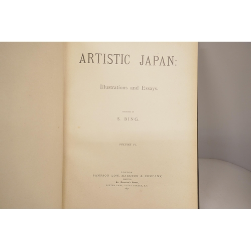 2111 - Artistic Japan, four volumes, S Bing, 1890, half cloth, pictorial paper sides