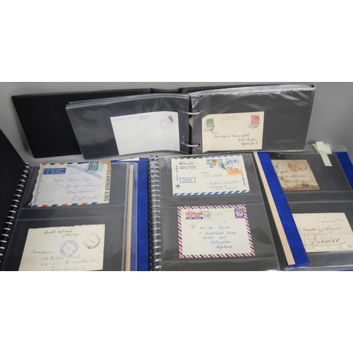 2115 - Stamps; World postal history, eclectic selection housed in three large and one small cover albums, m... 