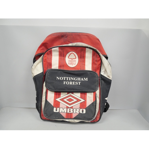 2146 - A Nottingham Forest backpack and a red Adidas holdall (a/f)