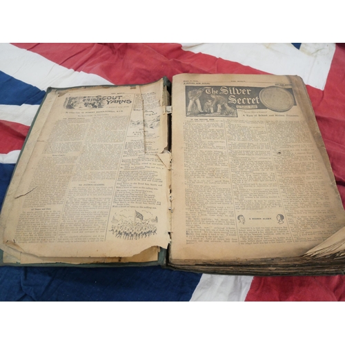 2164 - A Union Jack flag measuring approximately 110cm x 200cm, and a Scout album of comics