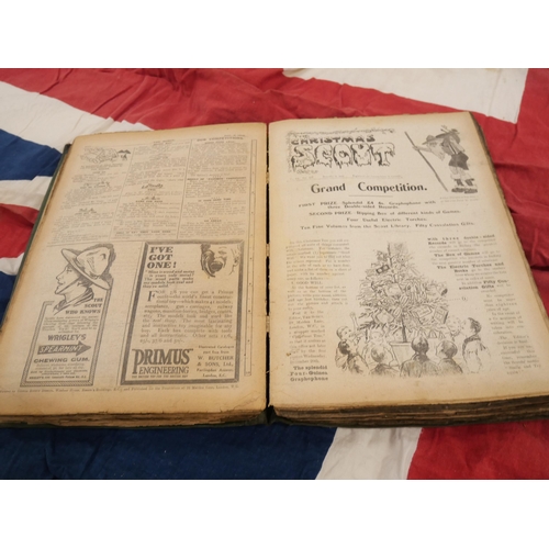 2164 - A Union Jack flag measuring approximately 110cm x 200cm, and a Scout album of comics