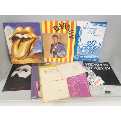 2171 - A collection of ephemera and memorabilia including Rolling Stones, Shakespeare company, a signed Cor... 