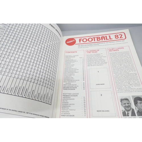 2177 - Panini Football sticker albums, 1981 to 1989, 1981 lacking 29 stickers, all the others empty or with... 