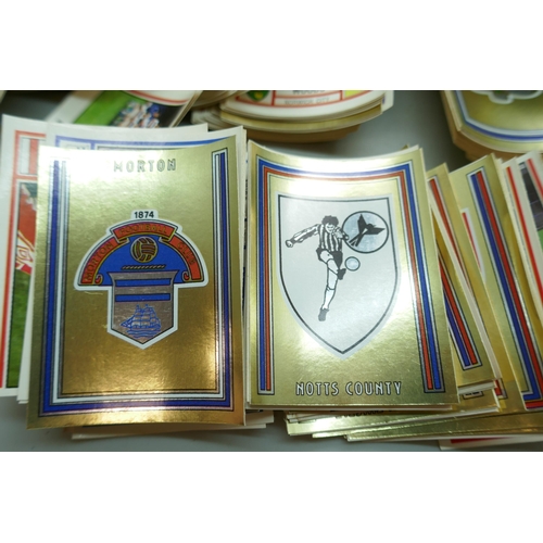 2180 - Approximately 260 Panini 81 Football stickers, many empty envelopes and used sticker backs and a ret... 