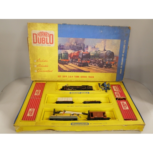 2245 - A Hornby Dublo 2-rail model train set, 00 gauge, set 2019, 2-6-4 Tank Goods Train, boxed