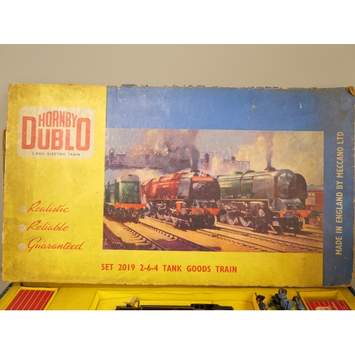 2245 - A Hornby Dublo 2-rail model train set, 00 gauge, set 2019, 2-6-4 Tank Goods Train, boxed