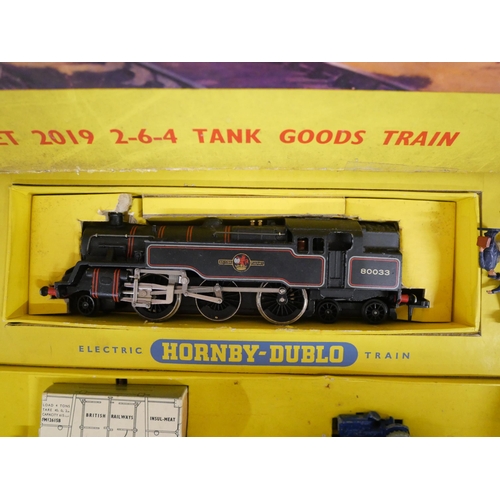 2245 - A Hornby Dublo 2-rail model train set, 00 gauge, set 2019, 2-6-4 Tank Goods Train, boxed