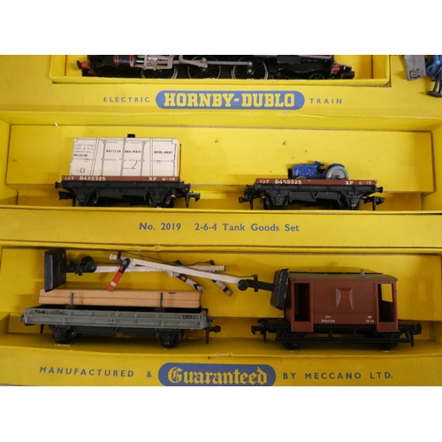 2245 - A Hornby Dublo 2-rail model train set, 00 gauge, set 2019, 2-6-4 Tank Goods Train, boxed