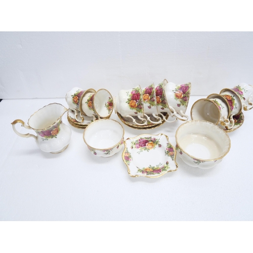 2248 - A collection of Royal Albert Old porcelain in Old Country Roses pattern including tea cups, coffee c... 