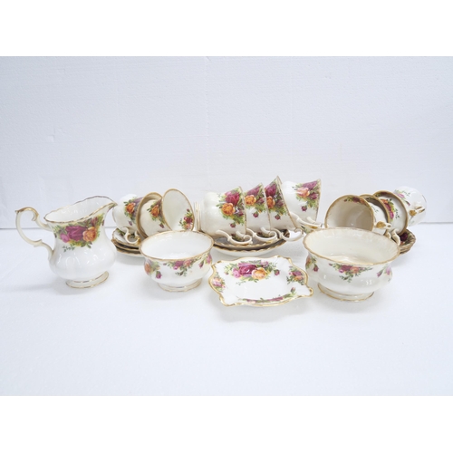 2248 - A collection of Royal Albert Old porcelain in Old Country Roses pattern including tea cups, coffee c... 