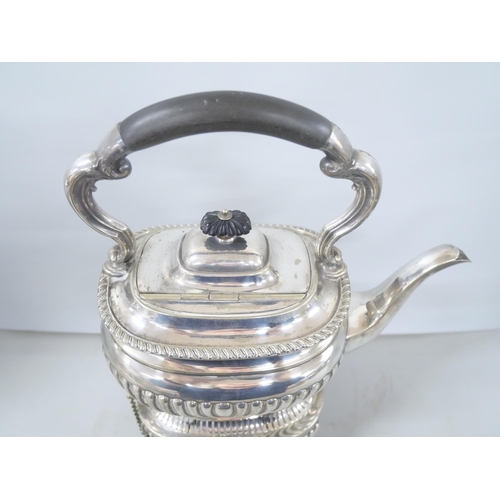 2260 - A 19th Century silver plated spirit kettle and stand with Elizabeth Jane Fairbairns mark to base