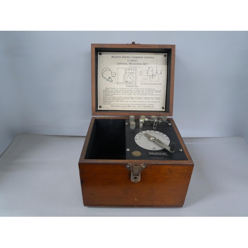 2261 - A Western Electric Company Ltd. Crystal Receiving Set No. 44001, reg no. 134. In cased wooden box. I... 