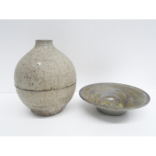 2272 - Two pieces of studio pottery comprising of a bowl by Kate Mellors and a vase by Kay Scott