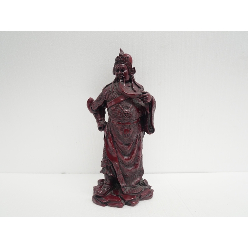 2278 - A large Cinnabar style resin figure of a Japanese warrior, approximately 14cm tall.