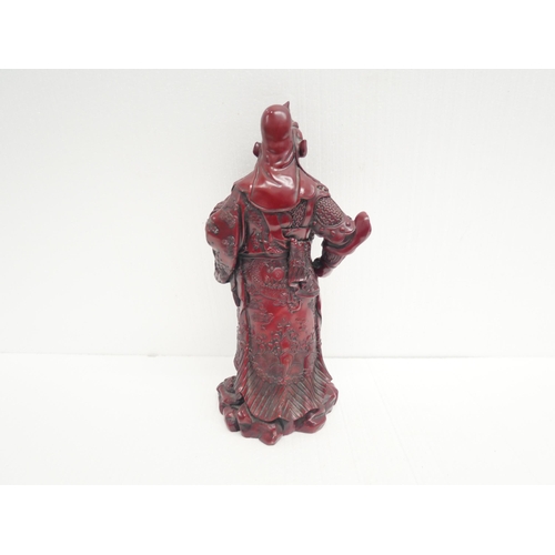 2278 - A large Cinnabar style resin figure of a Japanese warrior, approximately 14cm tall.