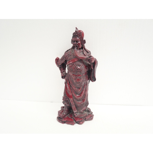 2278 - A large Cinnabar style resin figure of a Japanese warrior, approximately 14cm tall.