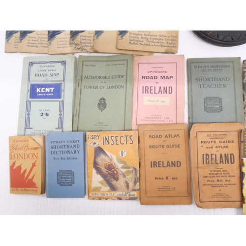 2291 - A box of ephemera, Motoring and Touring brochures, Wolseley Six Eighty, MG, Map Geographia, a Davies... 