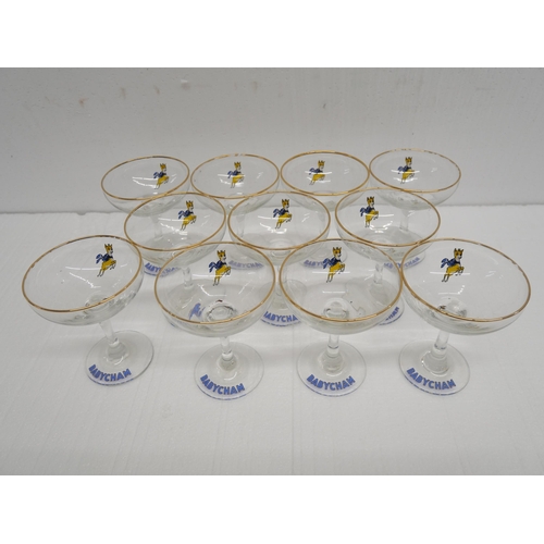 2300 - Eleven Babycham glasses